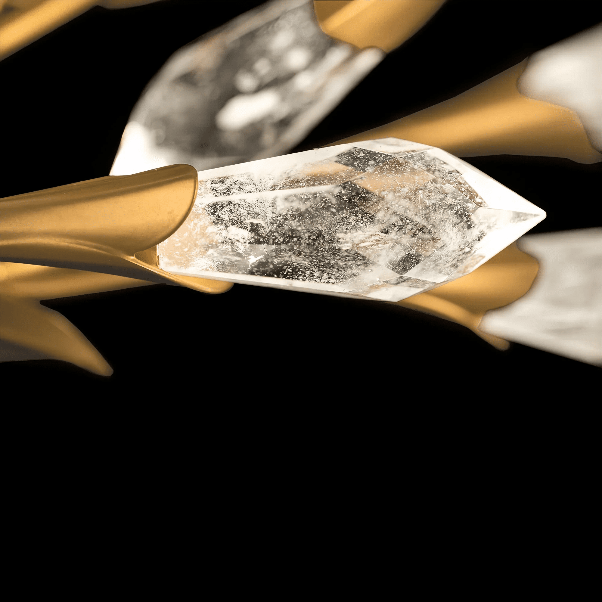 Modern Linear/Round Floral Branches Crystal Chandelier - Round/D35.4"*H8.5"(D90cm*H21.6cm)Antique SilverDimmable Warm LightBlushlighting