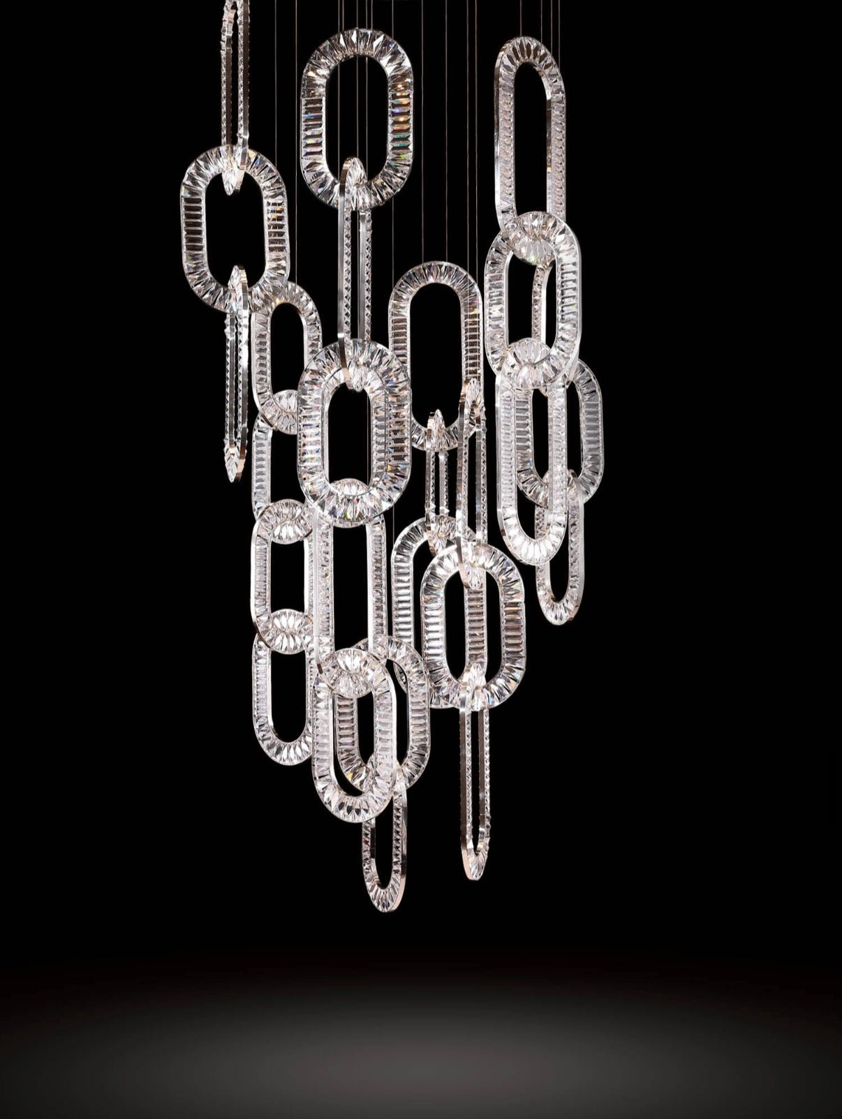 Modern Luxury Crystal Chain Cluster Chandelier for High Ceiling/Dining Room-Blushlighting-Blushlighting