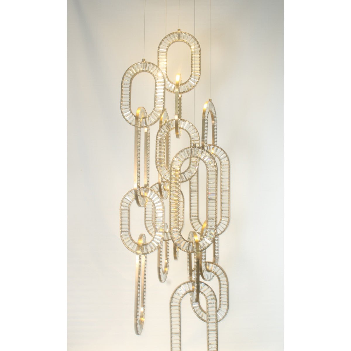 Modern Luxury Crystal Chain Cluster Chandelier for High Ceiling/Dining Room-Blushlighting-Blushlighting