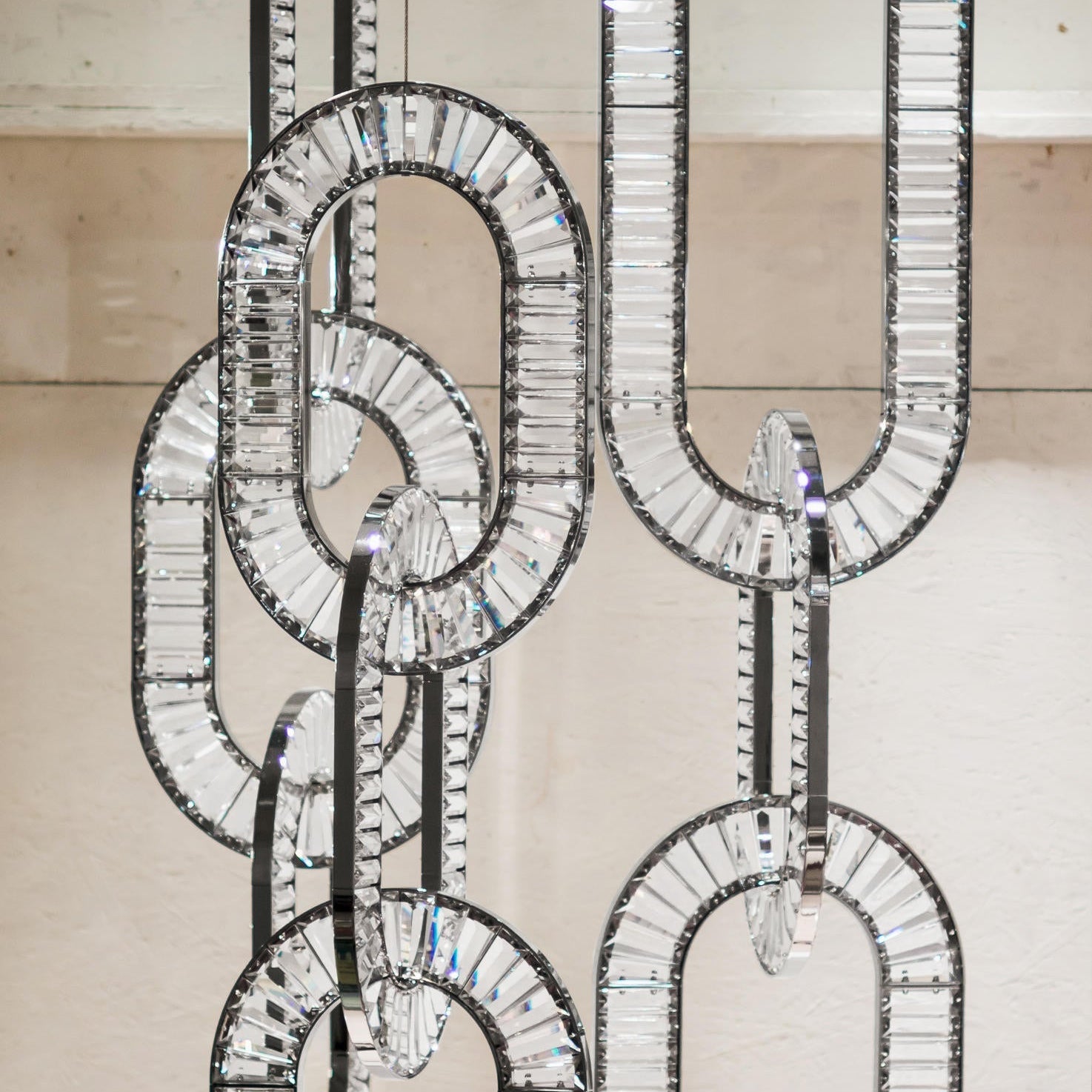 Modern Luxury Crystal Chain Cluster Chandelier for High Ceiling/Dining Room-Blushlighting-Blushlighting