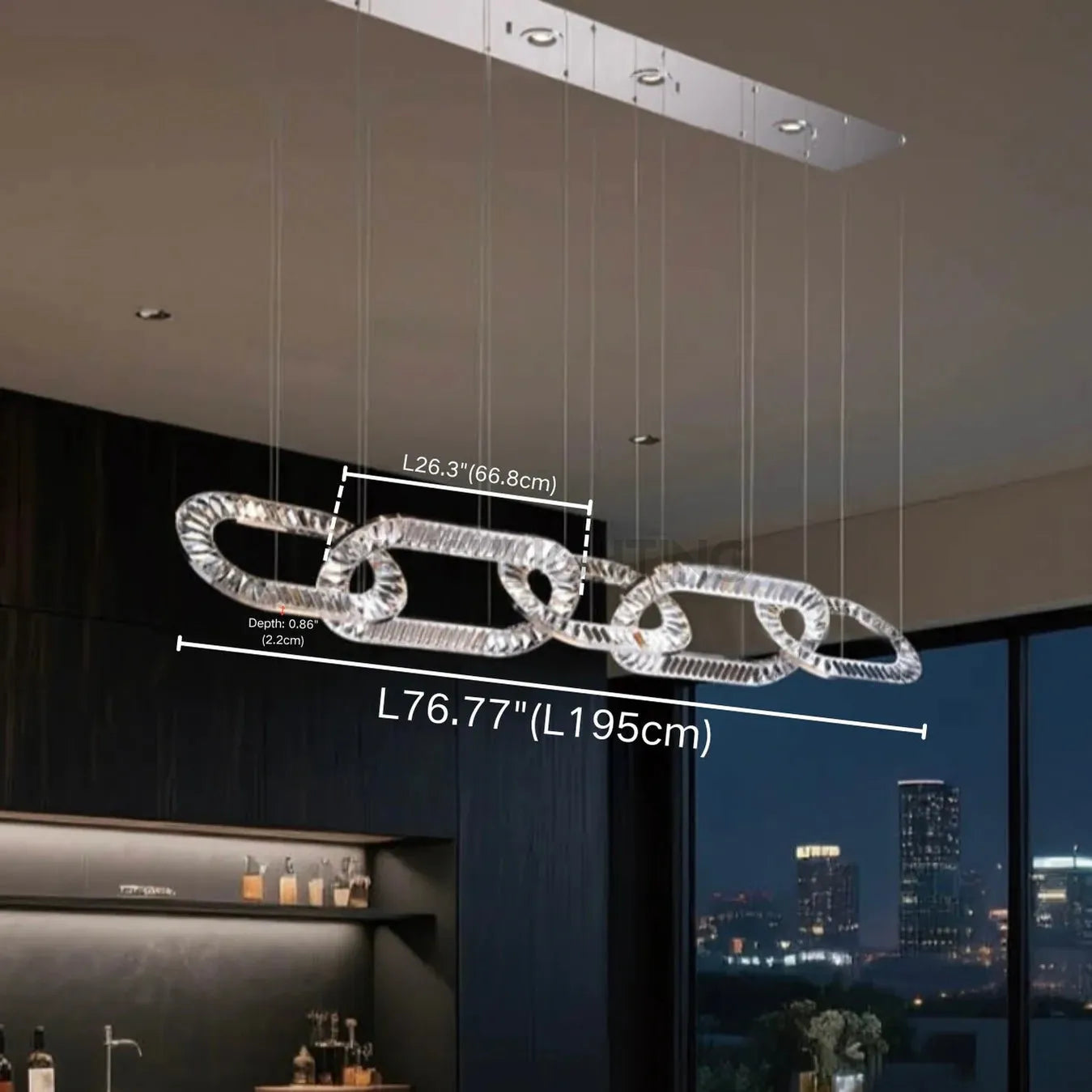 Modern Luxury Crystal Chain Cluster Chandelier for High Ceiling/Dining Room-Blushlighting-Blushlighting