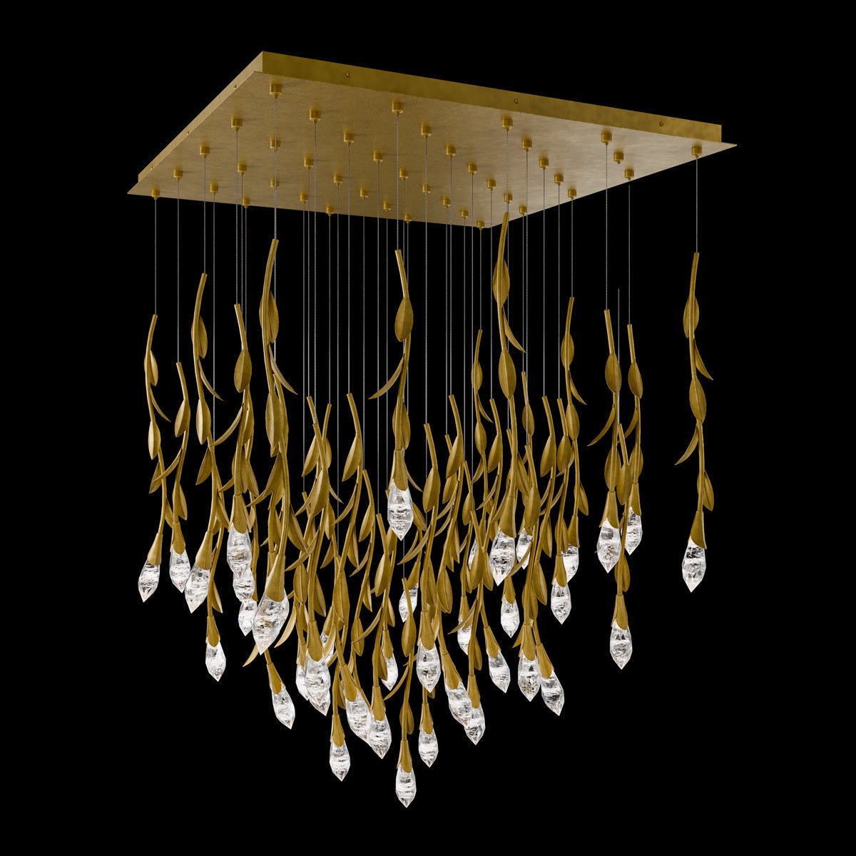 Modern Luxury Floating Branches Floral Crystal Chandelier - 13 Lights/L20"*W20"*H118.1"GoldWarm LightBlushlighting