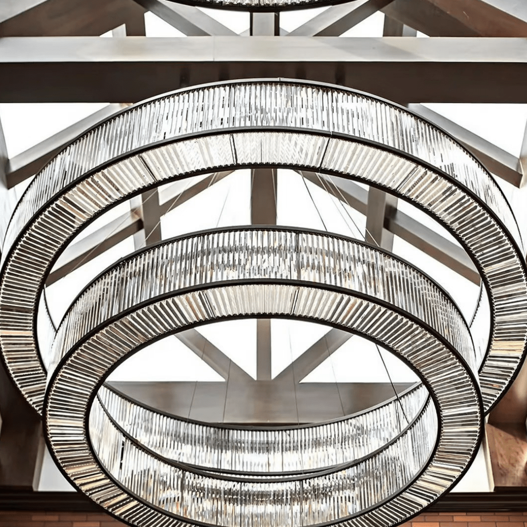 Modern Luxury Layered Fluted Crystal Ring Ceiling Light - D23.6"*H5.9"(D60cm*H15cm)Warm LightBlushlighting