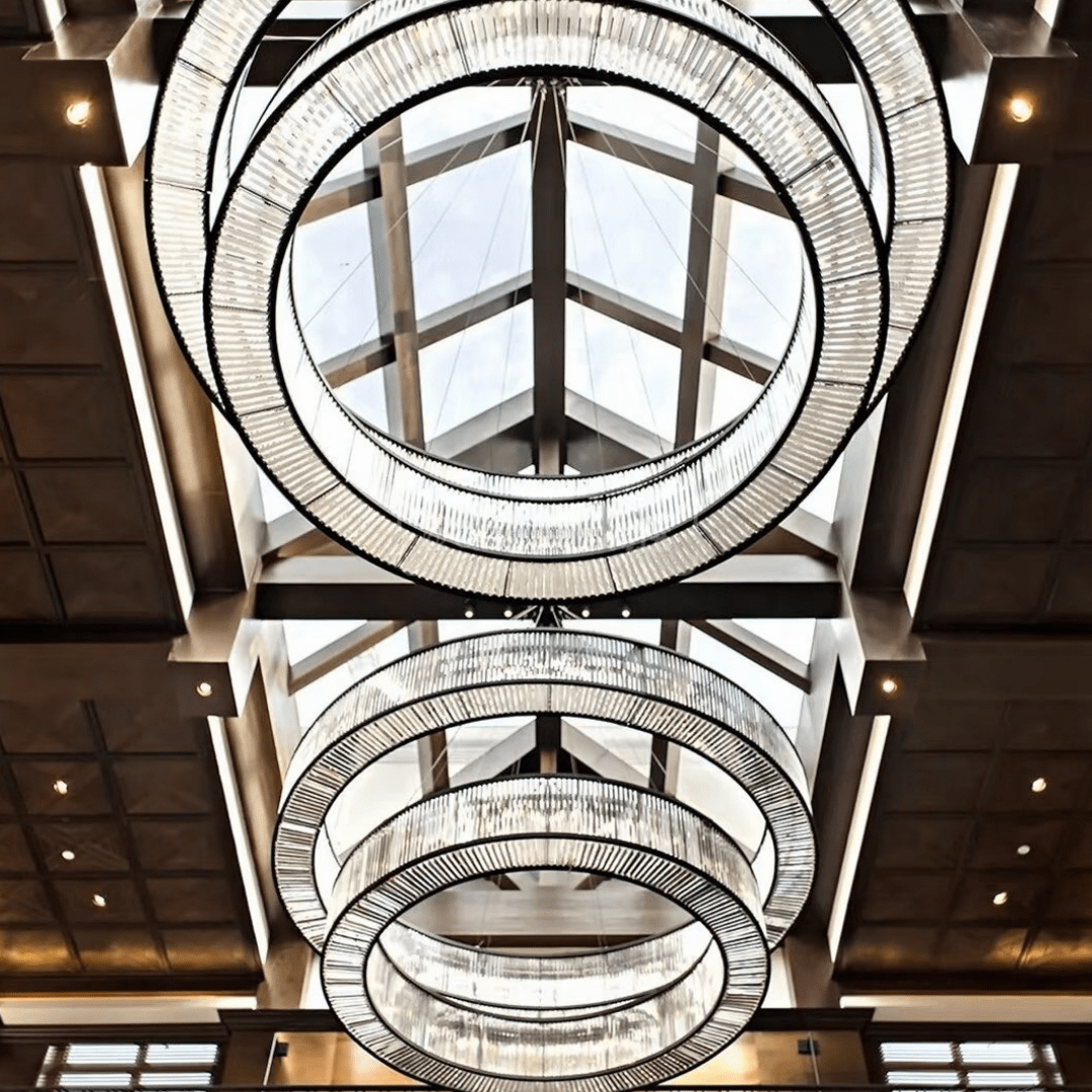 Modern Luxury Layered Fluted Crystal Ring Ceiling Light - D23.6"*H5.9"(D60cm*H15cm)Warm LightBlushlighting