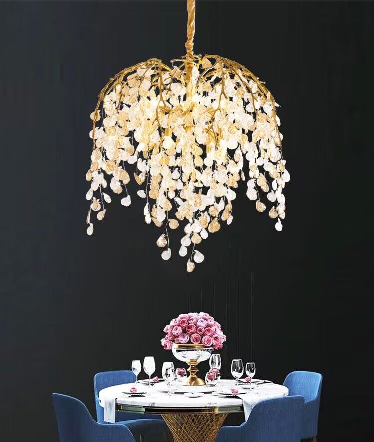 Modern Luxury Leaf Branch Glass Chandelier for Living/Dining Room/Bedroom-Chandeliers-Blushlighting