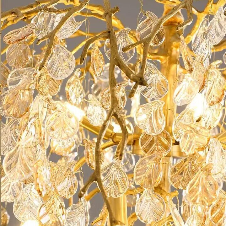 Modern Luxury Leaf Branch Glass Chandelier for Living/Dining Room/Bedroom-Chandeliers-Blushlighting