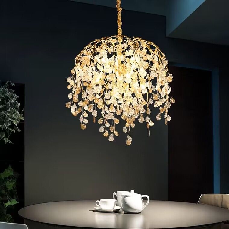 Modern Luxury Leaf Branch Glass Chandelier for Living/Dining Room/Bedroom-Chandeliers-Blushlighting