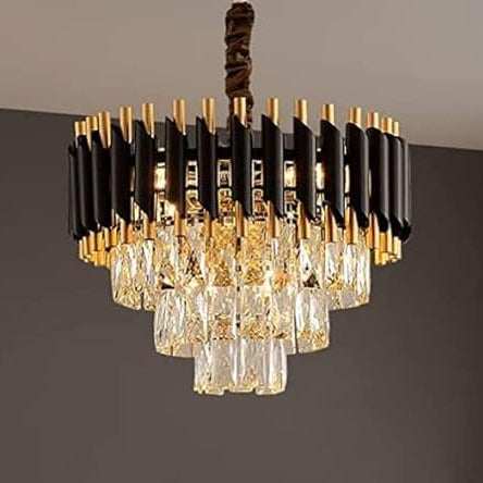 Modern Luxury Multi - Tier Oval/Round Crystal Tiered Chandelier - Oval/L31.5"*W11.8"*H11.8"/3 TiersWarm LightBlushlighting