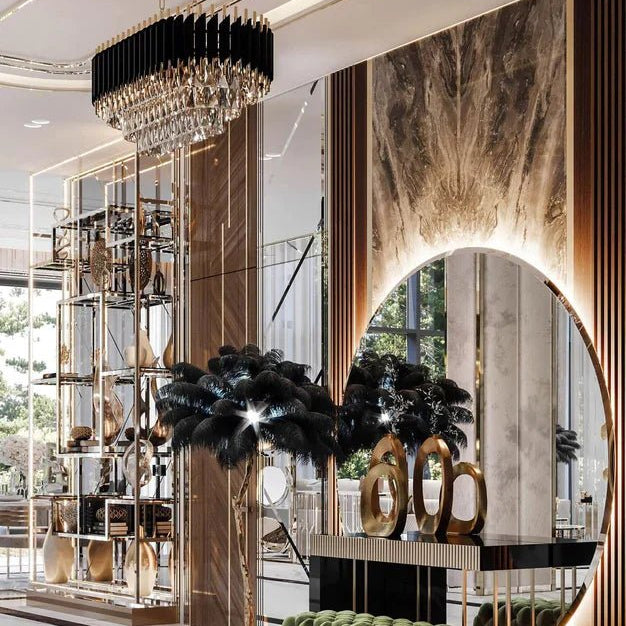 Modern Luxury Multi - Tier Oval/Round Crystal Tiered Chandelier - Oval/L31.5"*W11.8"*H11.8"/3 TiersWarm LightBlushlighting