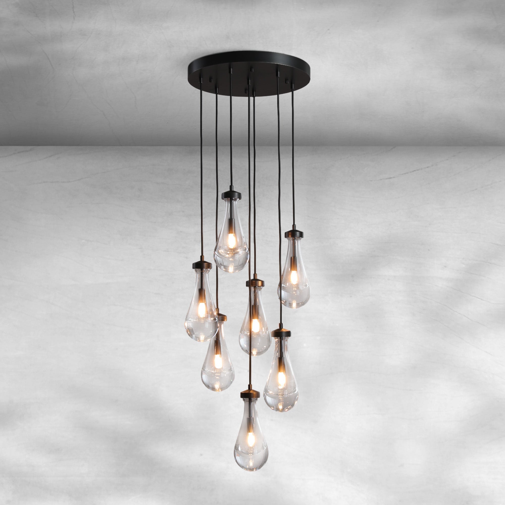 Modern Raindrop Pendant Light - Black7 LightBlushlighting