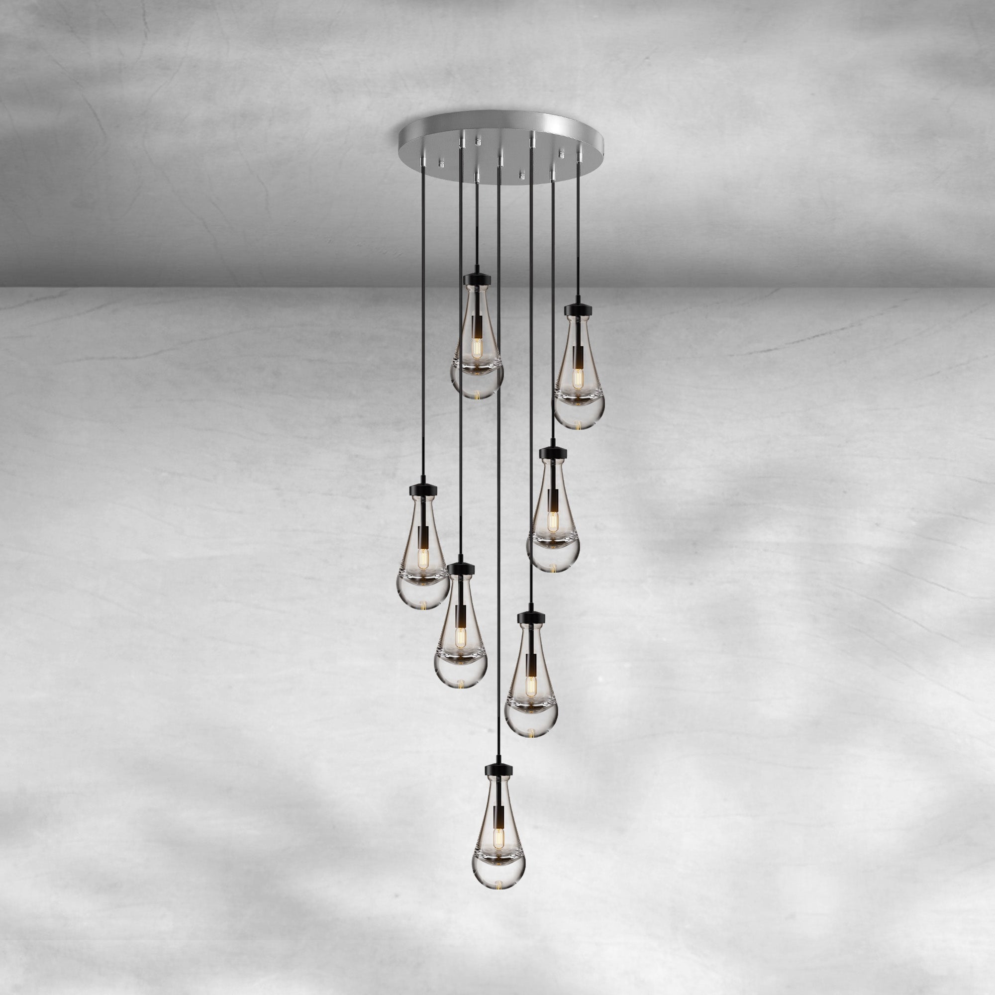 Modern Raindrop Pendant Light - Nickel7 LightBlushlighting