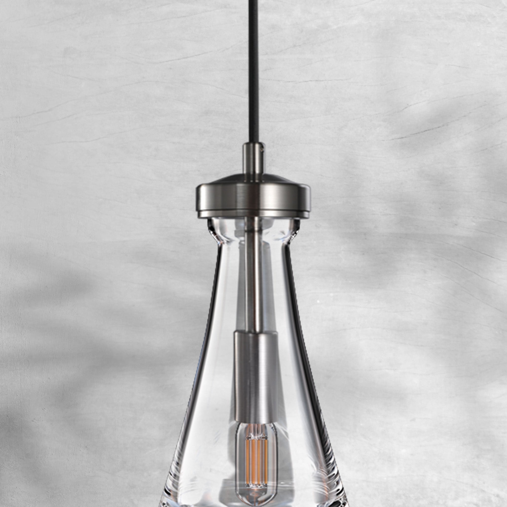 Modern Raindrop Pendant Light - NickelSingleBlushlighting