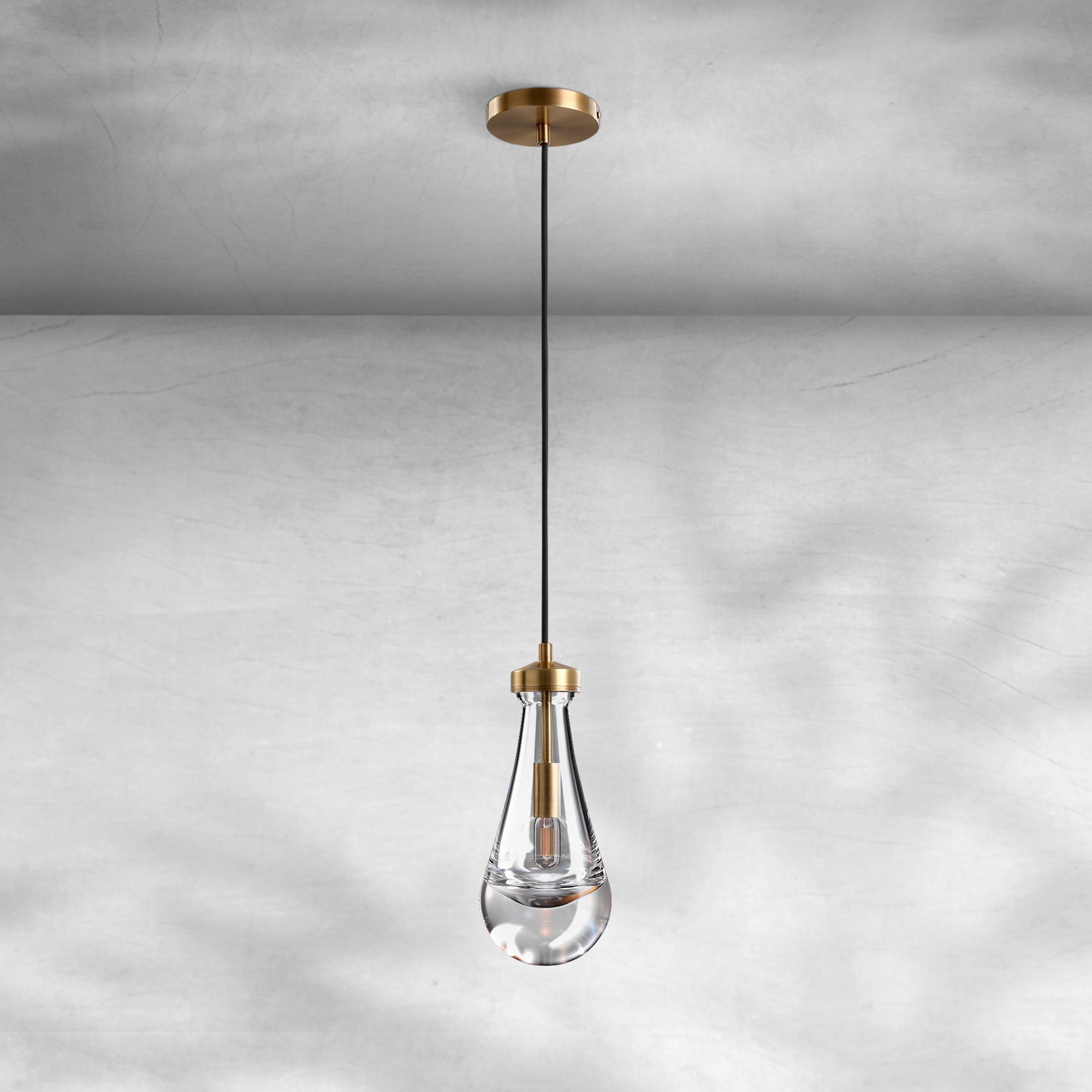 Modern Raindrop Pendant Light - BrassSingleBlushlighting