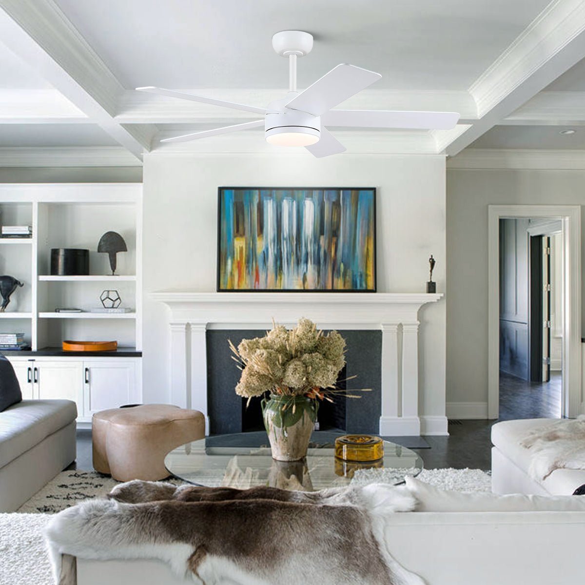 Modern Recessed Ceiling Fan Light - WhiteBlushlighting