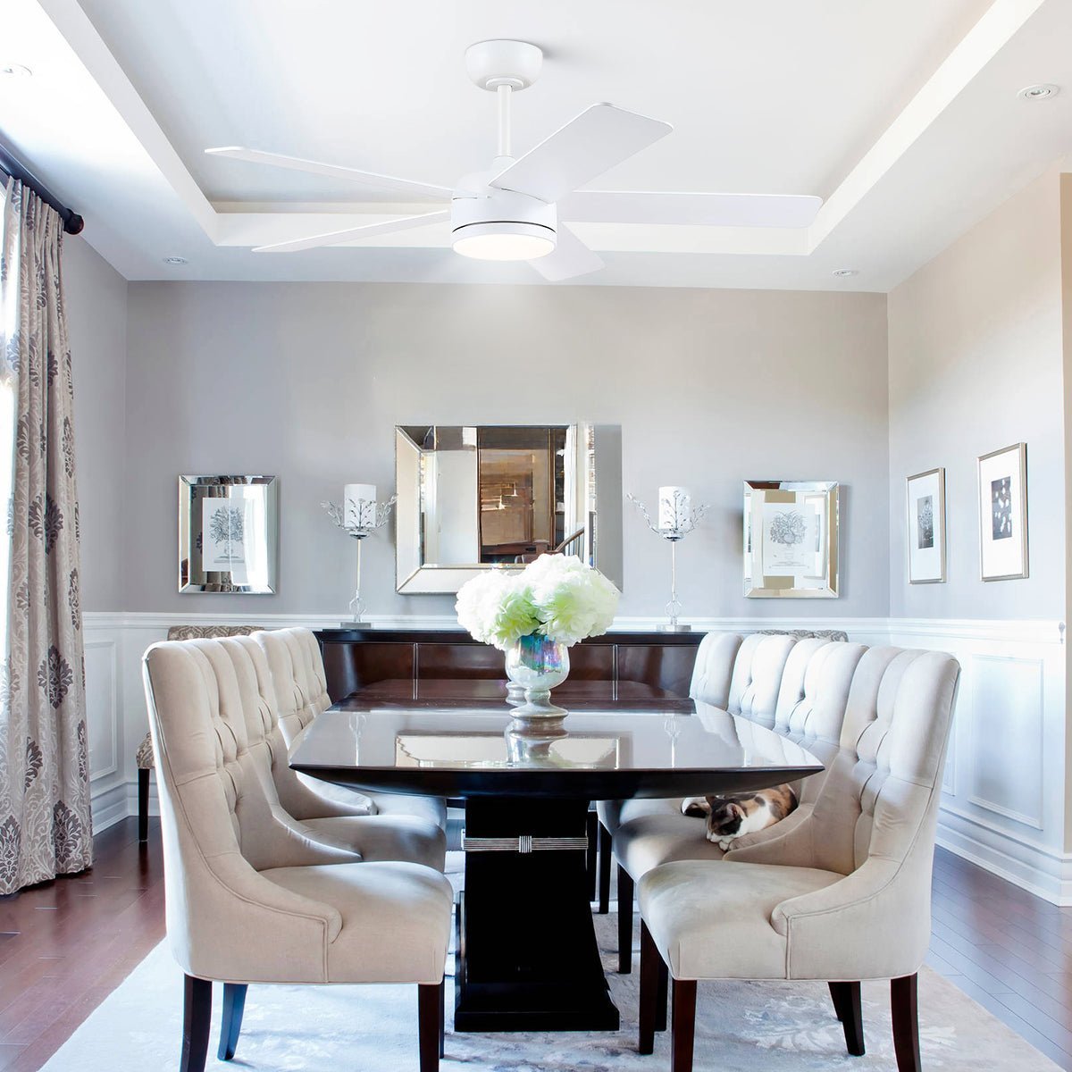 Modern Recessed Ceiling Fan Light - NickelBlushlighting