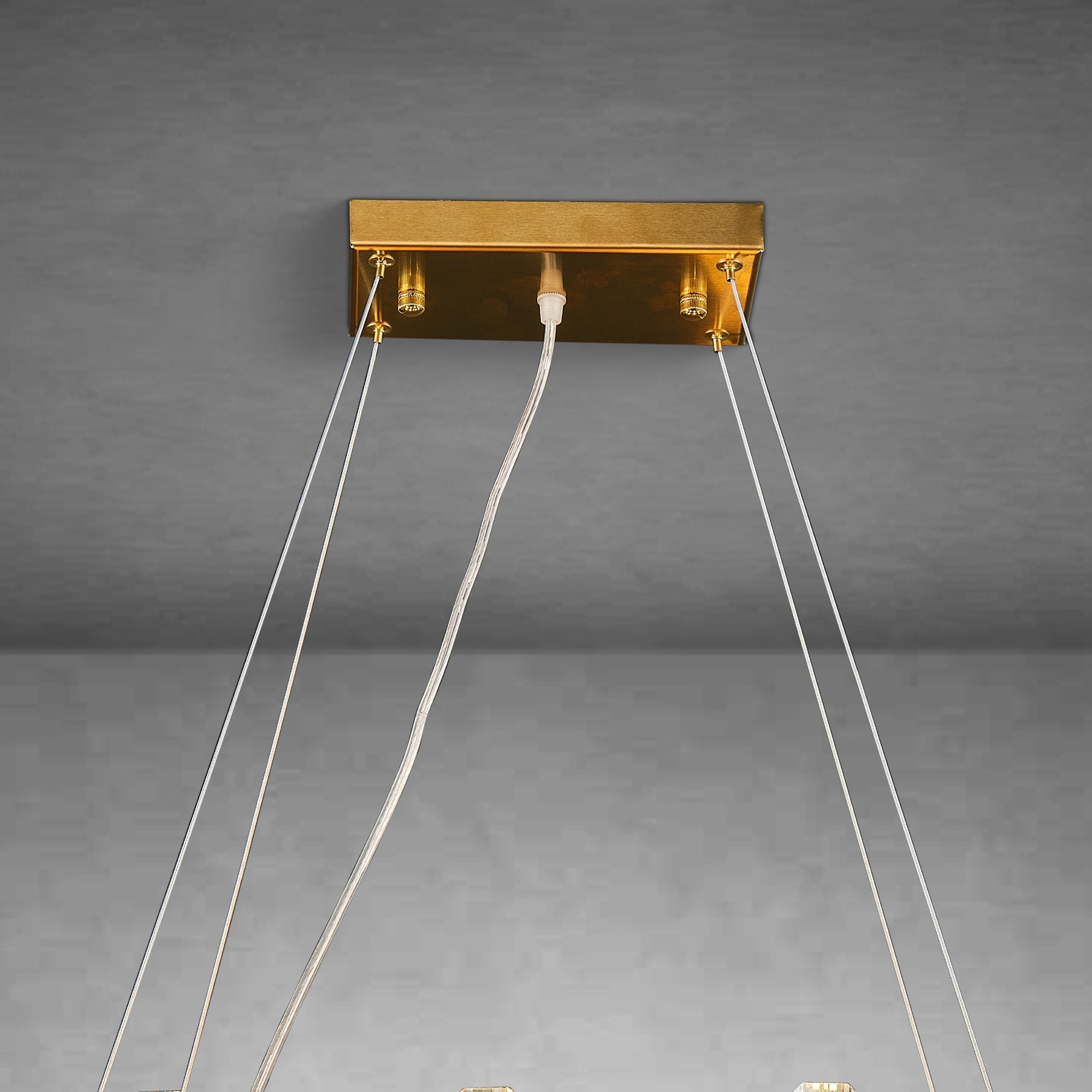 Modern Rectangular Crystal Chandeliers - Rectangle L52''Blushlighting