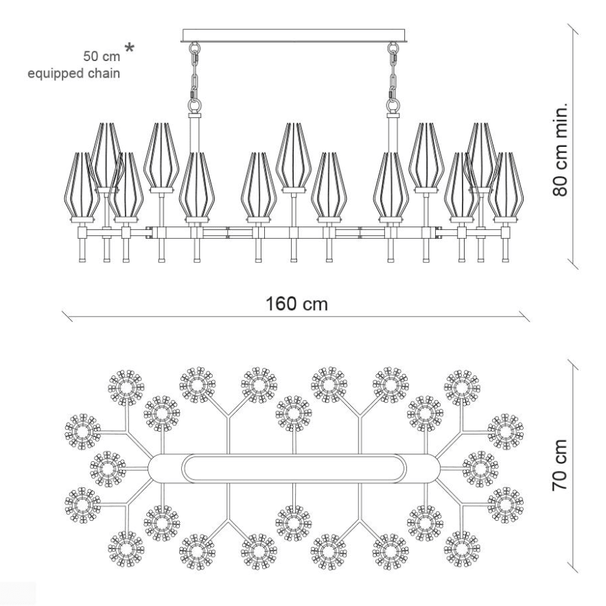 Modern Rectangular Crystal Shade Chandelier for Dining Room - L63"*W27.56"*H31.5"(L160cm*W70cm*H80cm)Blushlighting