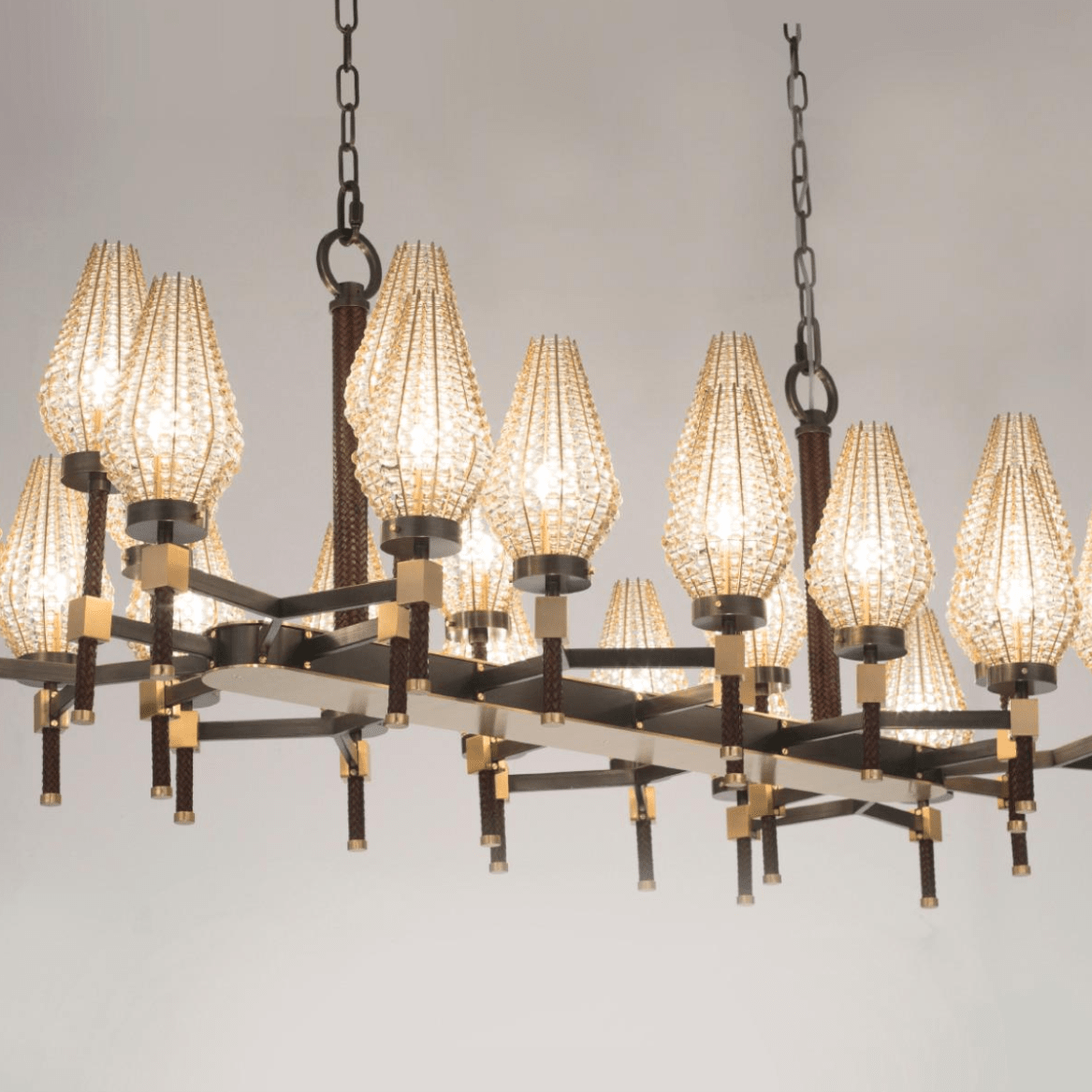 Modern Rectangular Crystal Shade Chandelier for Dining Room - L63"*W27.56"*H31.5"(L160cm*W70cm*H80cm)Blushlighting