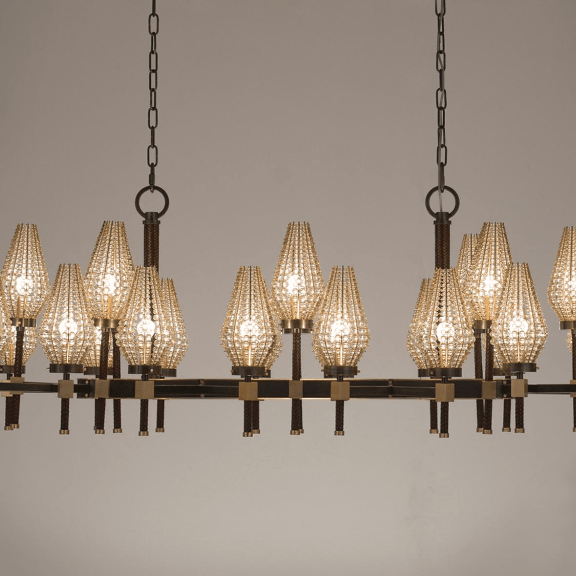 Modern Rectangular Crystal Shade Chandelier for Dining Room - L63"*W27.56"*H31.5"(L160cm*W70cm*H80cm)Blushlighting