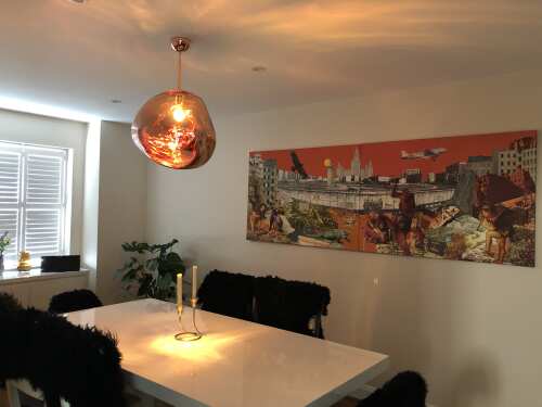 Modern Rock Glass Special Shape Pendant Lighting - D7.87''GoldWarm LightBlushlighting