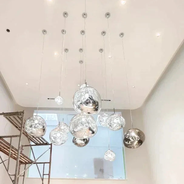 Modern Rock Glass Special Shape Pendant Lighting - D7.87''GoldWarm LightBlushlighting