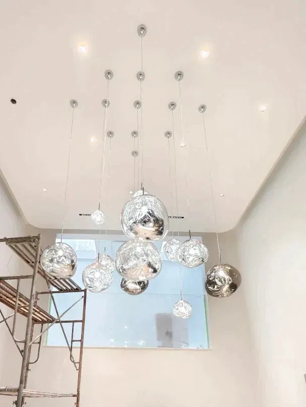 Modern Rock Glass Special Shape Pendant Lighting - D7.87''GoldWarm LightBlushlighting
