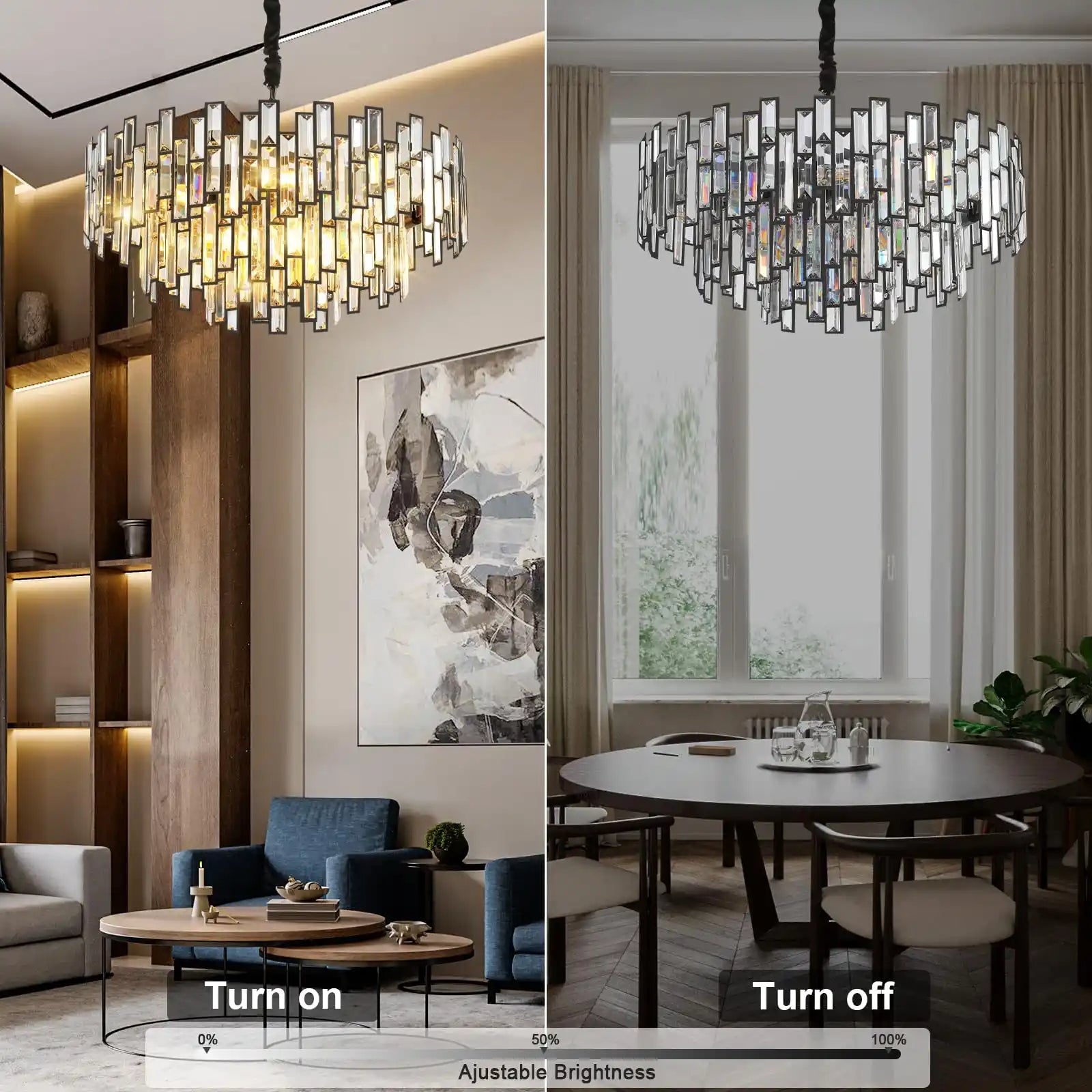 Modern Round Luxury K9 Crystal Chandelier for Dining Room Entryway Foyer - Blushlighting