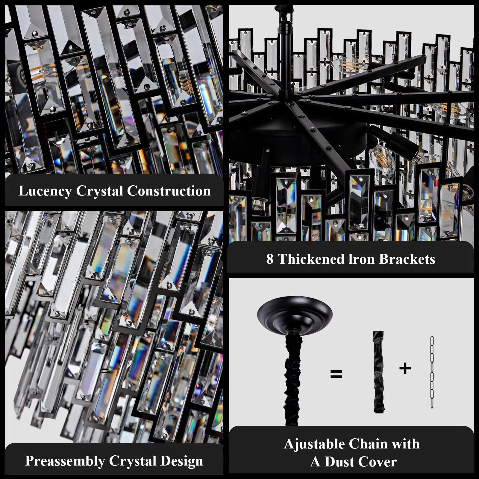 Modern Round Luxury K9 Crystal Chandelier for Dining Room Entryway Foyer - Blushlighting