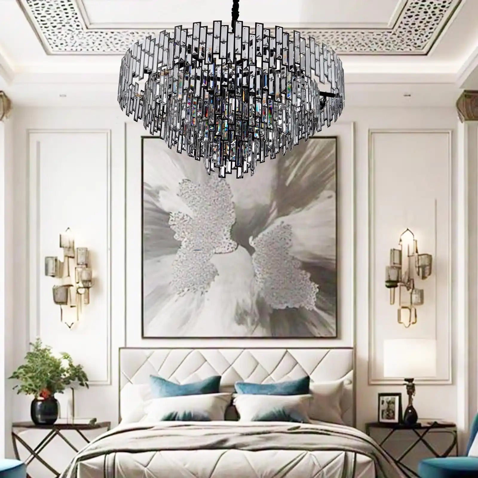 Modern Round Luxury K9 Crystal Chandelier for Dining Room Entryway Foyer - Blushlighting