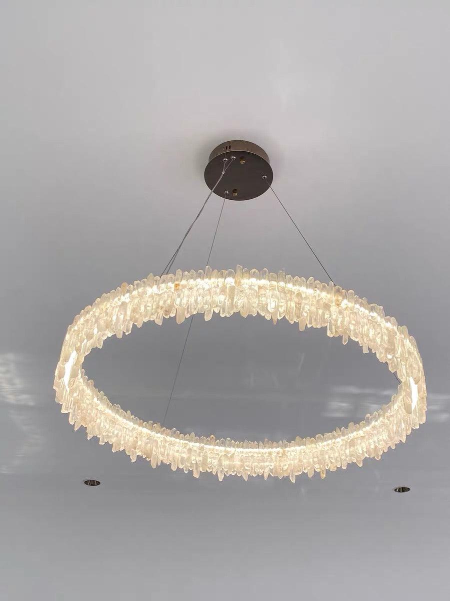Modern Round Natural Stone Crystal Chandelier - D23.6"*H4.72"(D60cm*H12cm)Blushlighting
