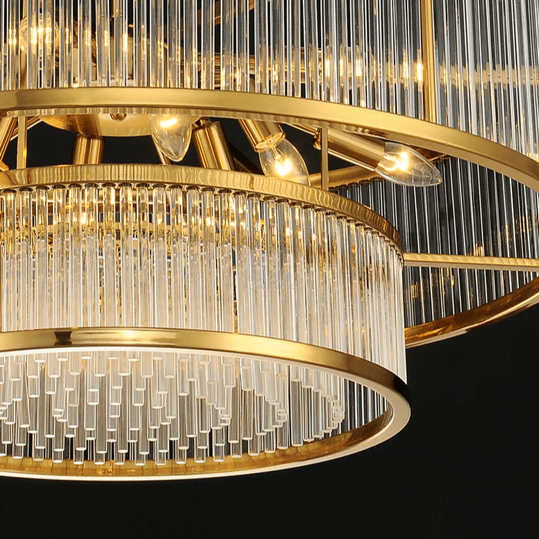 Modern Round/Rectangular Glass Rods Chandelier - Rectangular/L59.1"*H11.8"Warm LightBlushlighting