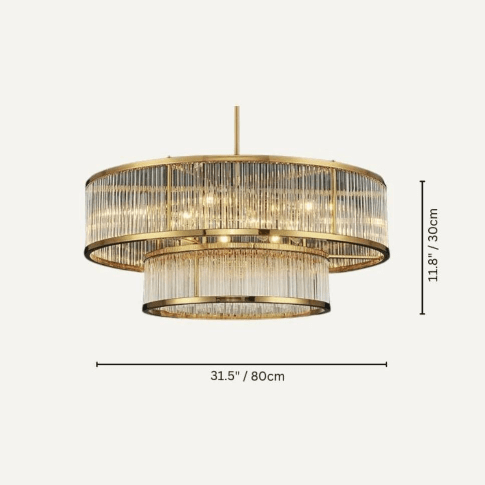 Modern Round/Rectangular Glass Rods Chandelier - Rectangular/L59.1"*H11.8"Warm LightBlushlighting