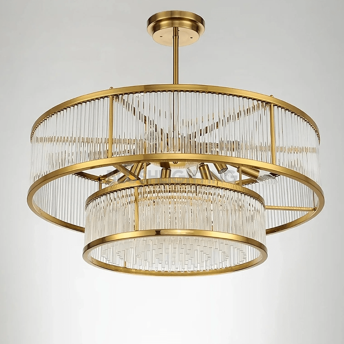 Modern Round/Rectangular Glass Rods Chandelier - Rectangular/L59.1"*H11.8"Warm LightBlushlighting