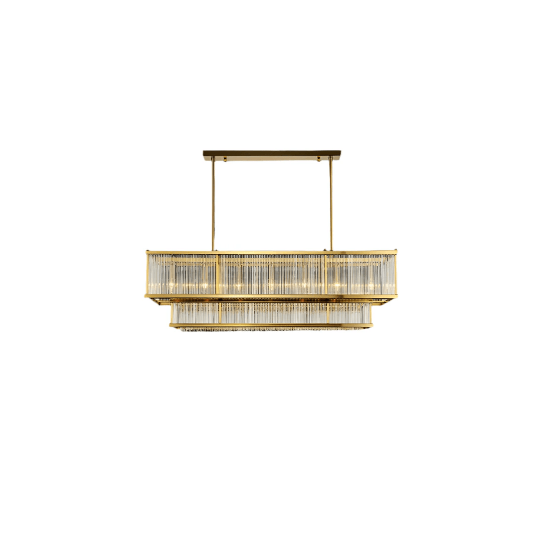Modern Round/Rectangular Glass Rods Chandelier - Rectangular/L59.1"*H11.8"Warm LightBlushlighting
