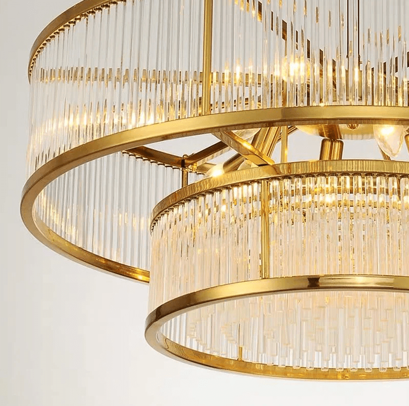 Modern Round/Rectangular Glass Rods Chandelier - Rectangular/L59.1"*H11.8"Warm LightBlushlighting