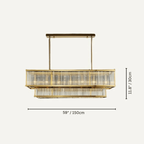 Modern Round/Rectangular Glass Rods Chandelier - Rectangular/L59.1"*H11.8"Warm LightBlushlighting