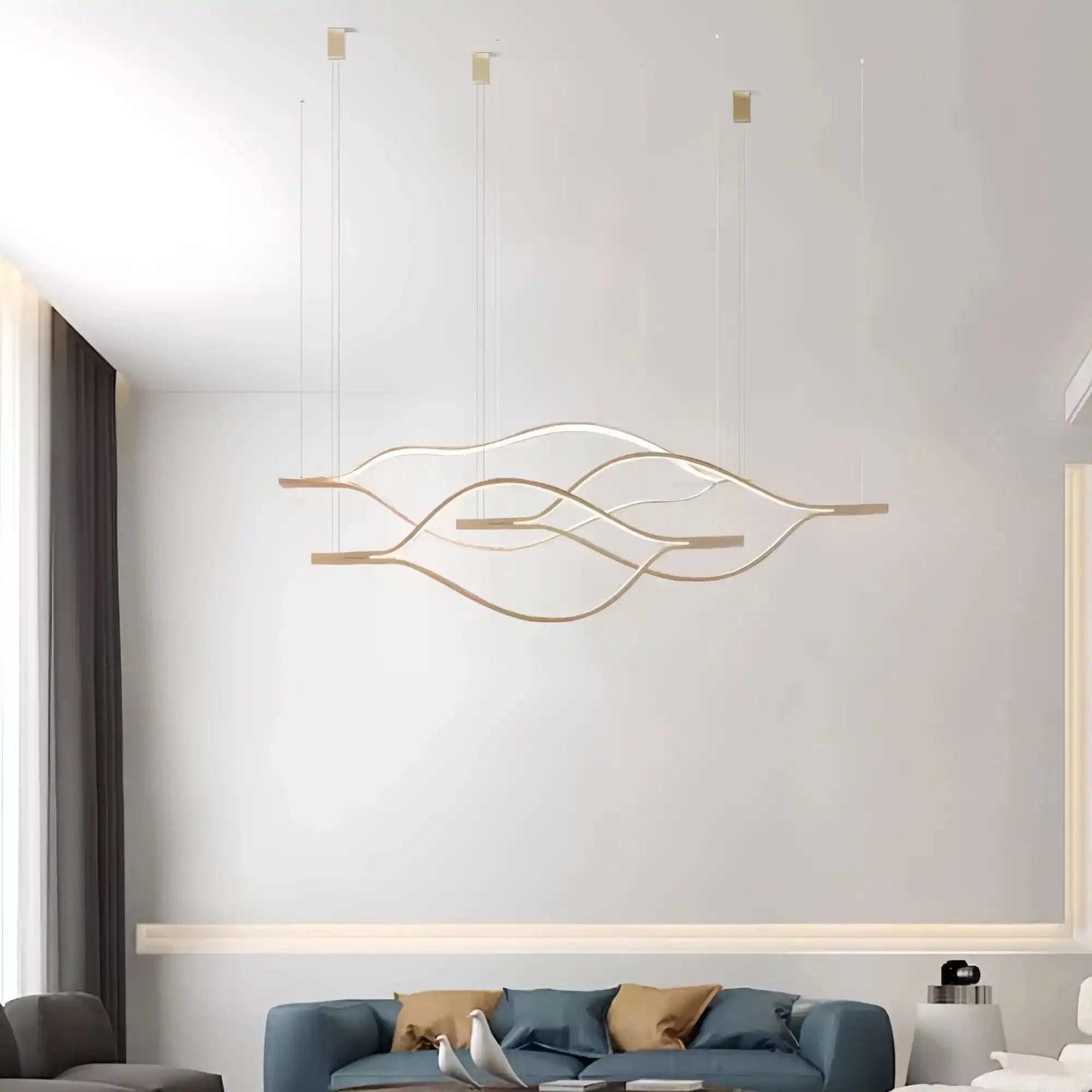 Modern Simple Aluminum Waving Chandelier - Blushlighting