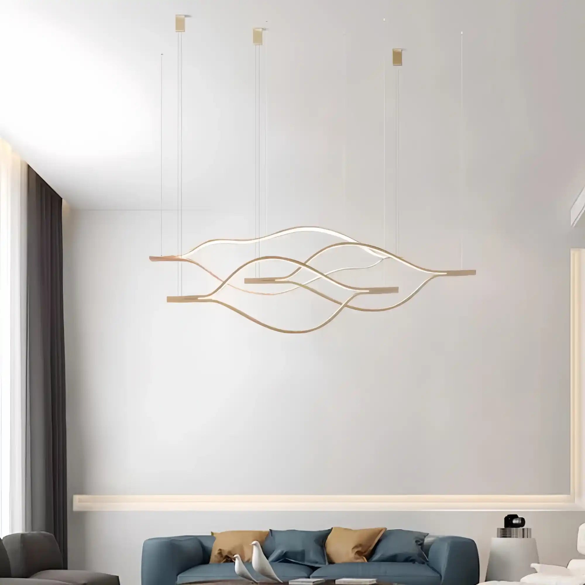Modern Simple Aluminum Waving Chandelier - Blushlighting