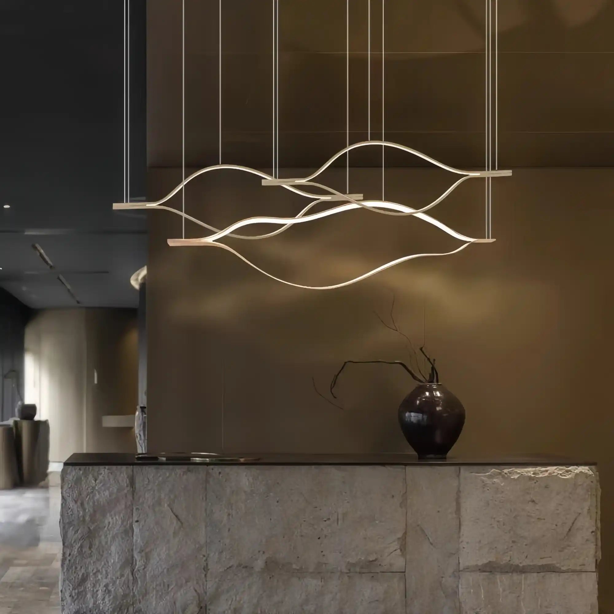 Modern Simple Aluminum Waving Chandelier - Blushlighting