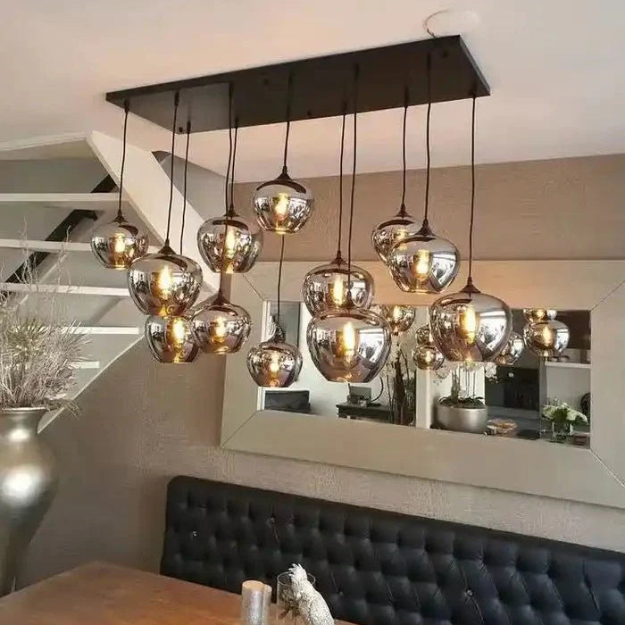 Modern Smoke Gray Glass Lamp Designer Chandelier - Blushlighting
