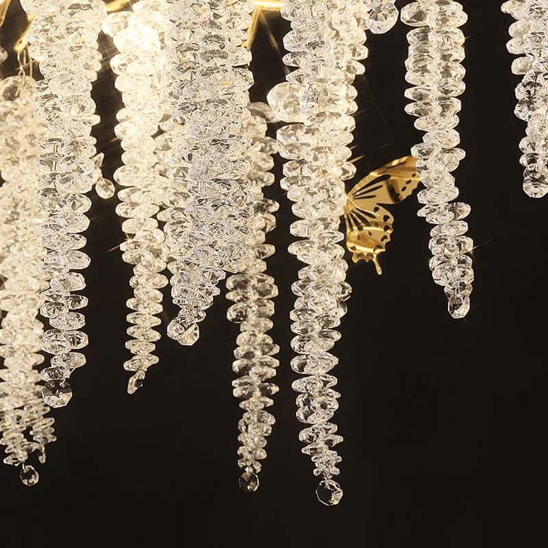 Modern Snowflake Crystal Branch Chandelier - 24" WBlushlighting