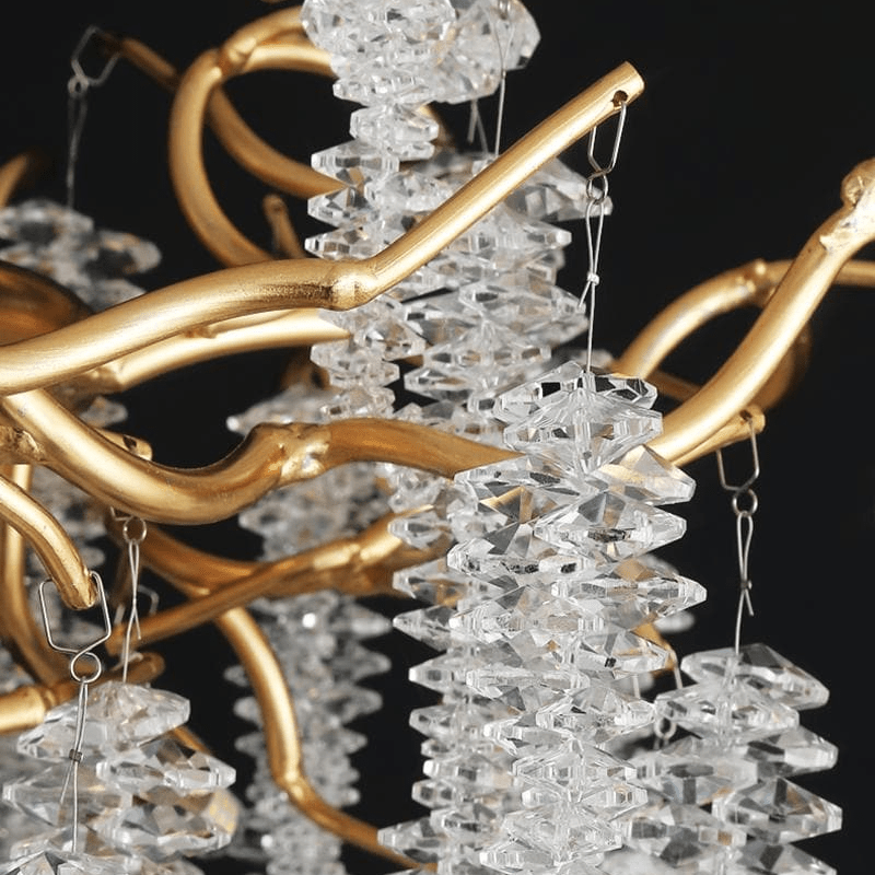 Modern Snowflake Crystal Branch Chandelier - 24" WBlushlighting