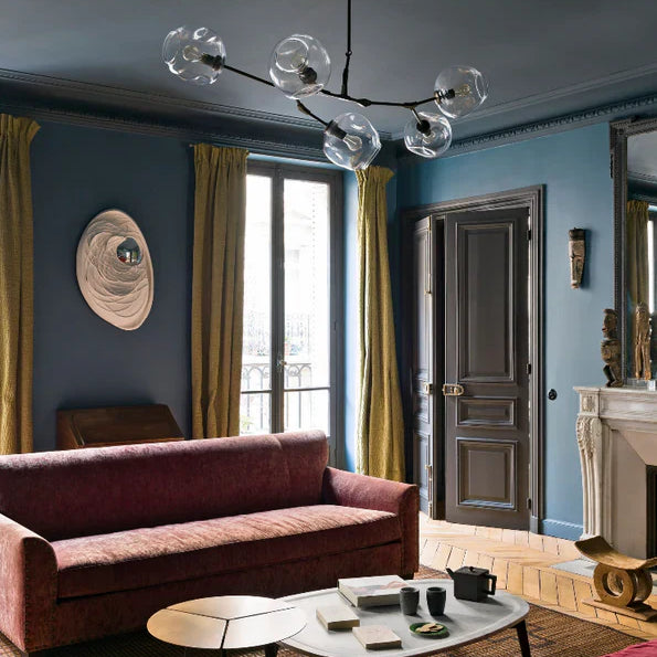 Modern Sputnik Smoky Gray/Amber Glass Branch Chandelier for Kitchen Island/Dining Room-Chandeliers-Blushlighting