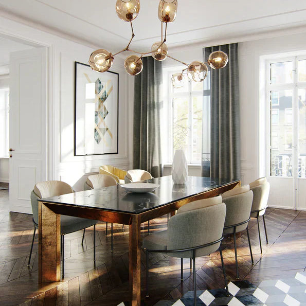 Modern Sputnik Smoky Gray/Amber Glass Branch Chandelier for Kitchen Island/Dining Room-Chandeliers-Blushlighting