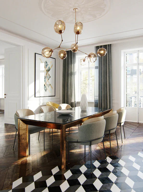 Modern Sputnik Smoky Gray/Amber Glass Branch Chandelier for Kitchen Island/Dining Room-Chandeliers-Blushlighting