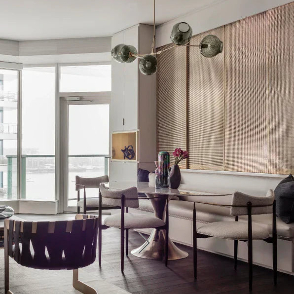 Modern Sputnik Smoky Gray/Amber Glass Branch Chandelier for Kitchen Island/Dining Room-Chandeliers-Blushlighting