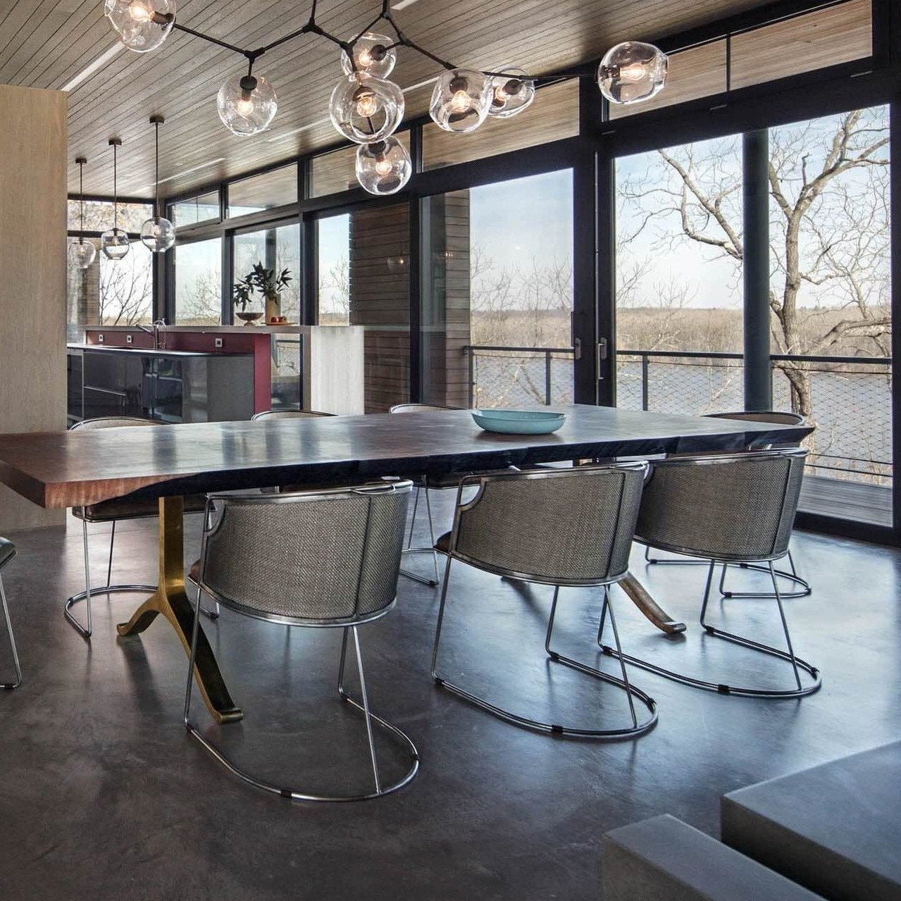 Modern Sputnik Smoky Gray/Amber Glass Branch Chandelier for Kitchen Island/Dining Room-Chandeliers-Blushlighting