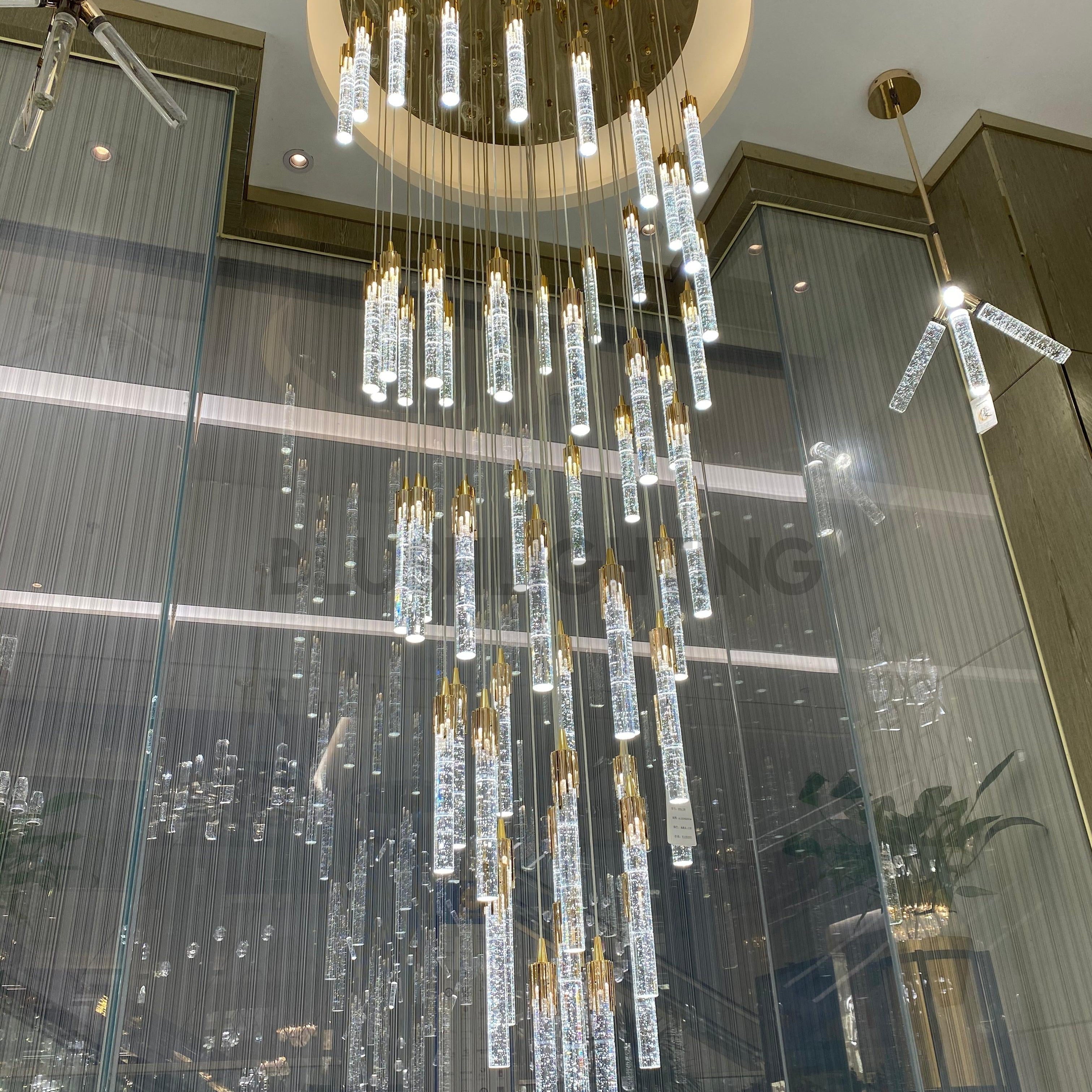 Modern Stair Light Foyer Staircase Hall Ceiling Lamps Spiral Stair Chandelier Crystal Droplight Luxury Hall Decoration Lights-Chandeliers-Blushlighting-Blushlighting