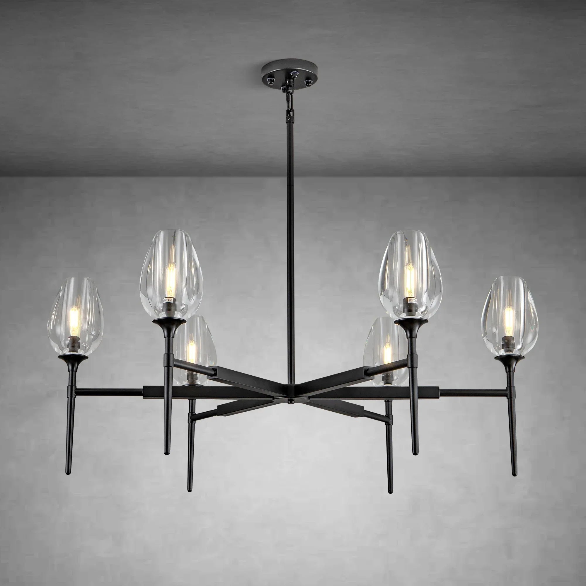 Modern Tulip Round Chandelier for Living Rooms and Bedrooms - Bronze6 HeadBlushlighting