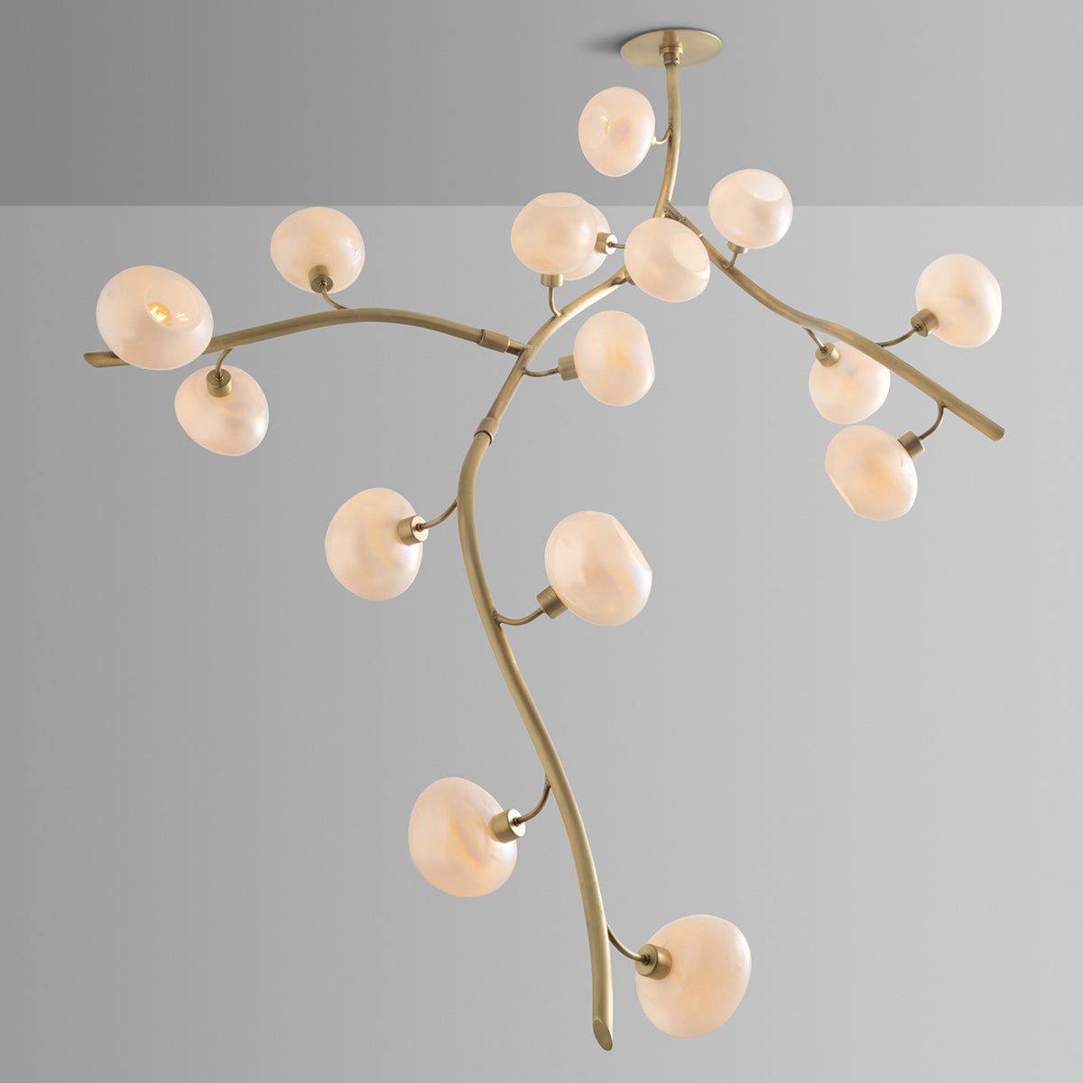 Modern Vertical Branches Glass Globe Chandelier - L84"*W48"*H48"(L213.36cm*W121.92cm*H121.92cm)Warm LightBlushlighting